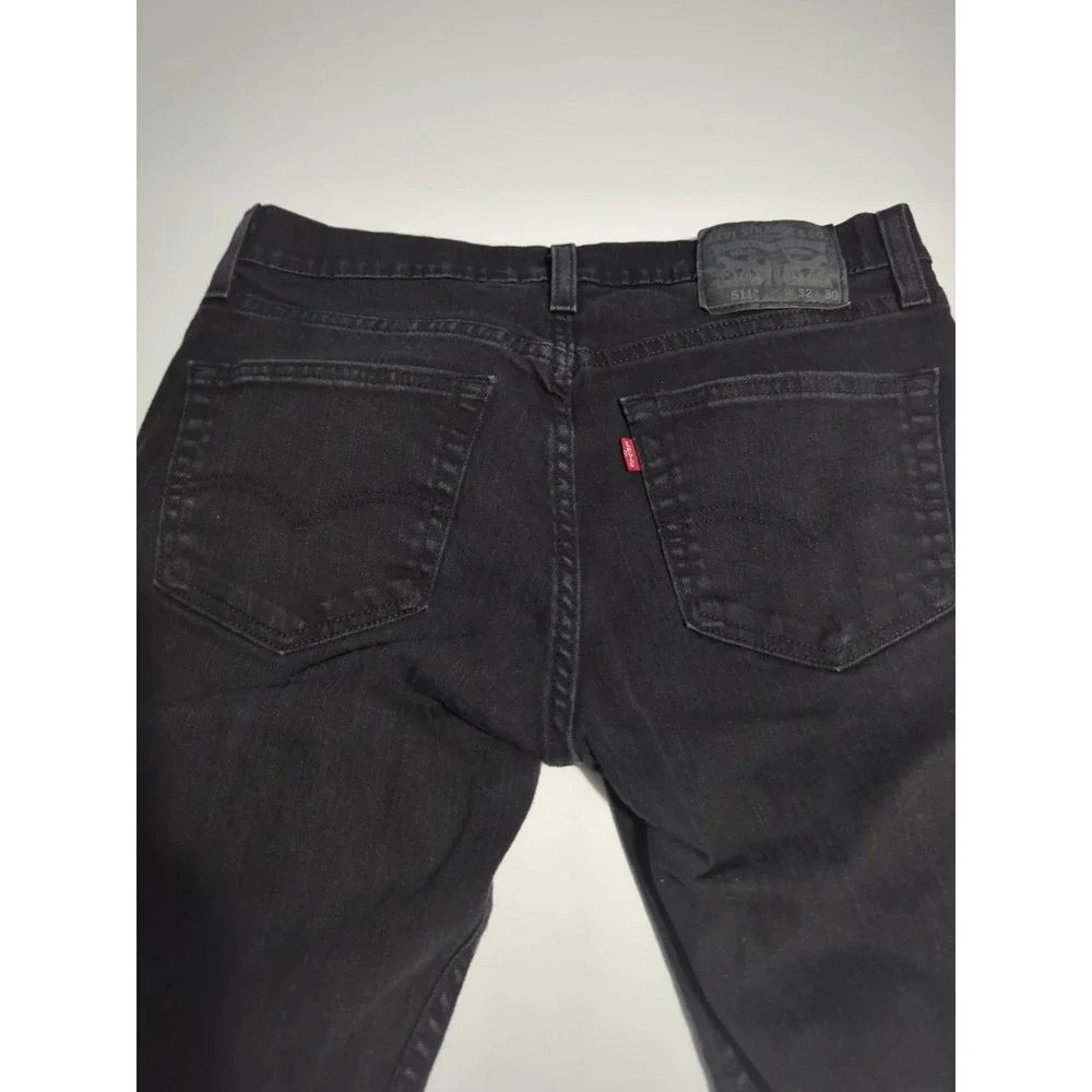 Levi's 511 Slim fit jeans mens 32x30 black stretch tapered denim streetwear